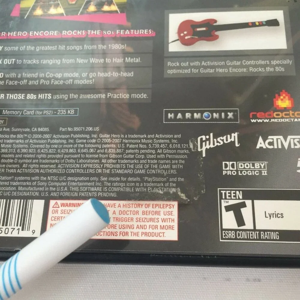 Guitar Hero Encore Rock The 80s Sony PlayStation 2 PS2 Video Game Tested Works
